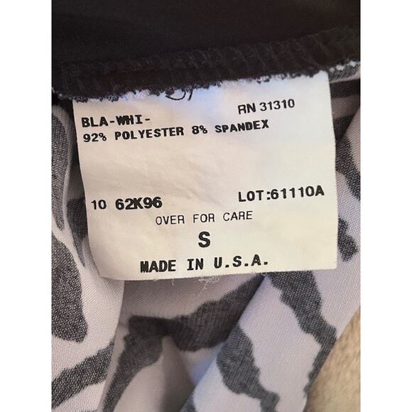 iZ Byer California Animal-Print Surplice Top, Black/White, Size S, Made in USA - Picture 5 of 6